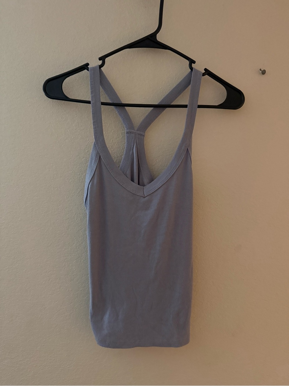 P'tula Lavender Ribbed Tank with Crisscross Straps